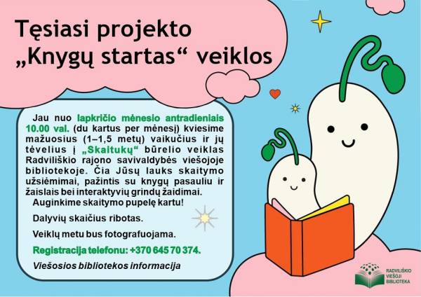 Tęsiasi projekto „Knygų startas“ veiklos 