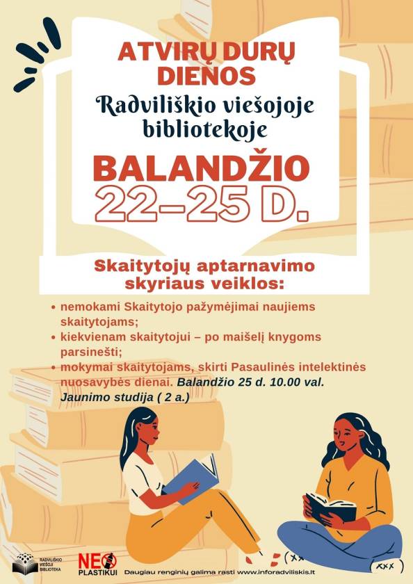 Atvirų durų dienos Radviliškio viešojoje bibliotekoje