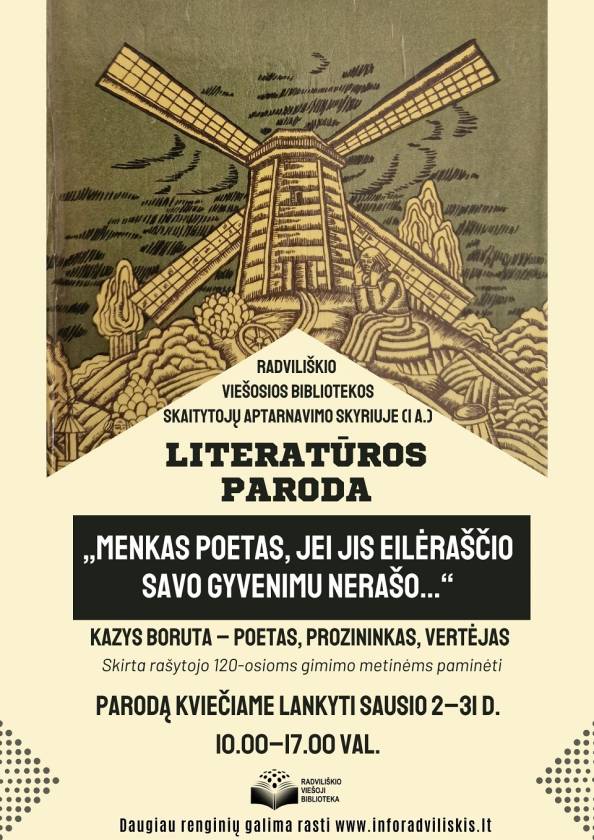 Literatūros paroda „Menkas poetas, jei jis eilėraščio savo gyvenimu nerašo...“