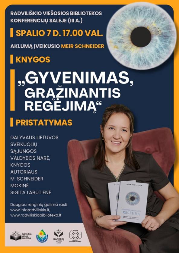 Aklumą įveikusio Meir Schneider knygos „Gyvenimas, grąžinantis regėjimą“ pristatymas