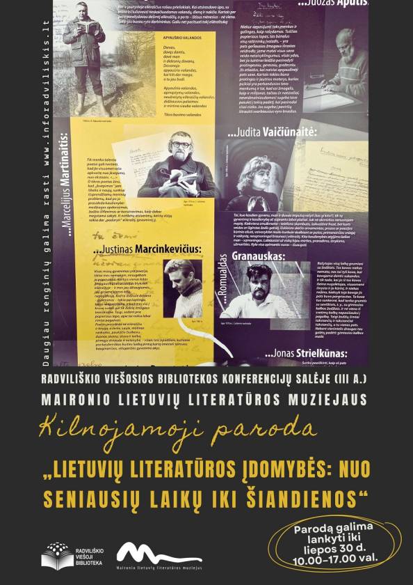 Kilnojamoji paroda  „Lietuvių literatūros įdomybės: nuo seniausių laikų iki šiandienos“