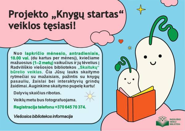 „Knygų startas“ veiklos tęsiasi! 