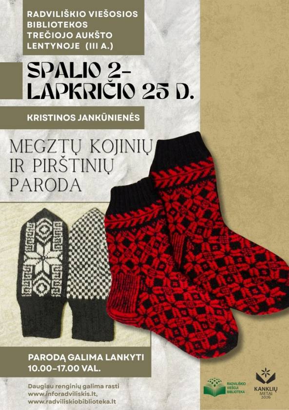 Kristinos Jankūnienės megztų kojinių ir pirštinių paroda